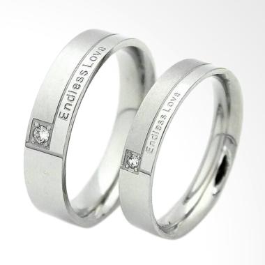 CDHJewelry Cincin Couple Titanium Anti Karat CC002 (Female 5 & Male 7)