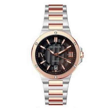 BONIA BNR186 LADY ORIGINAL BONIA BR186-2633 SILVER ROSEGOLD BLACK LADY