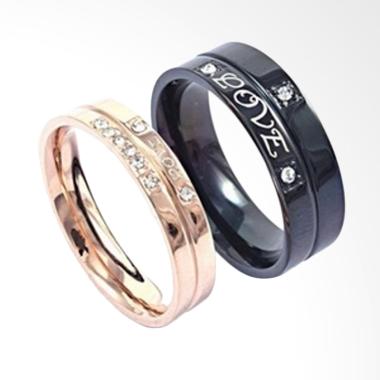 CDHJewelry Titanium Anti Karat CC076 Cincin Couple [Female 7 & Male 9]