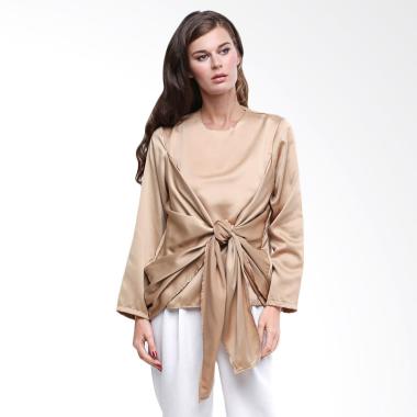 WM Colette Tie Knot Sateen Long Sleeves Blouse