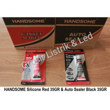 Handsome Silicon Red 35gr & Handsome Auto Sealer Black 35gr/ Perlusin Black