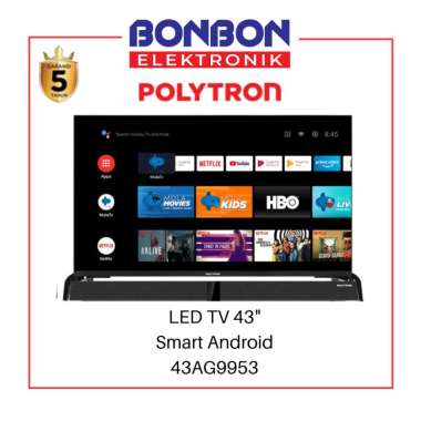 Polytron LED TV 43 Inch 43AG9953 Smart Android Digital Mola
