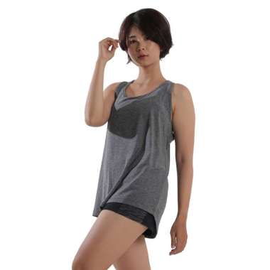 Baju Olahraga Wanita| Baju Yoga Anko Active Womens Sleeveless Tank ATK0105 L Grey