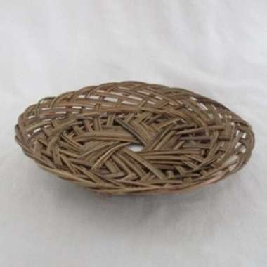 Piring Saji Anyaman Lidi/Rotan Vernish/Piring Anyaman Bambu Rotan