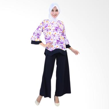 Jfashion Blouse Bunga Dan Celana Ku ... aian Wanita - Fitri Hitam