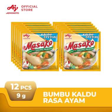 Masako Bumbu Kaldu Penyedap Rasa Ayam Kemasan 9 g [12 Sachet/ 1 Renceng]