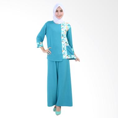 Jfashion Stelan Celana Kulot Plus Atasan Kombinasi wanita Tangan 7/8 - Nagita Tosca