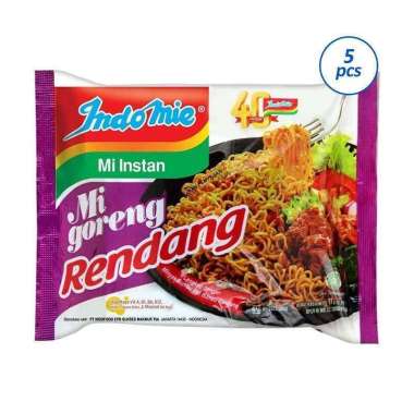 5 Pcs - Indomie Goreng Rendang Mie Instan