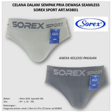 2 Pcs CD / Celana Dalam Sempak Pria Dewasa Seamless Bahan Adem Sorex Man art.M3801 M-L