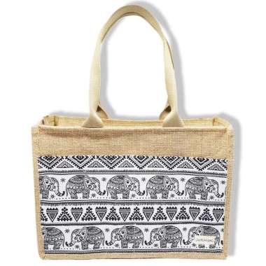 Tas Goni Laminasi / Tas Burlap Laminasi / Jute Bag - MOTIF KANVAS Motif G