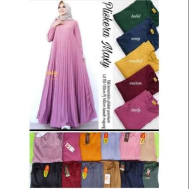 Gamis Plisket Mayung Maxy Premium LongDress Jubah Plisket Jumbo Lengan Panjang Fashion Plisket UNGU 