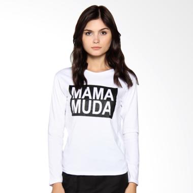JCLOTHES Kaos Lengan Panjang Wanita Mama Muda - Putih
