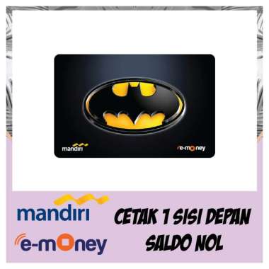 Kartu Etoll MANDIRI eMoney Kartun Anime Superhero Logo Batman Kuning 86 Kartun Anime e money e-Toll 