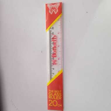 Penggaris Butterfly 20 cm / Penggaris Plastik 20 cm / Penggaris Butterfly 20cm / Penggaris Plastik