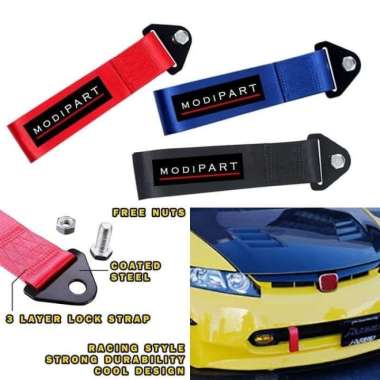 Towing STRAP Kain Derek Mobil Racing Style Variasi Mobil Universal Hitam