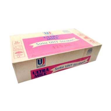 UltraJaya Ultra Milk Strawberry Minuman Susu 125 mL [1 Dus / 40 Pcs]