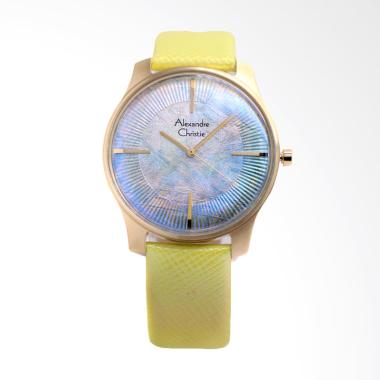 Alexandre Christie Strap Kulit Jam Tangan Pria - Hijau Lime 8532