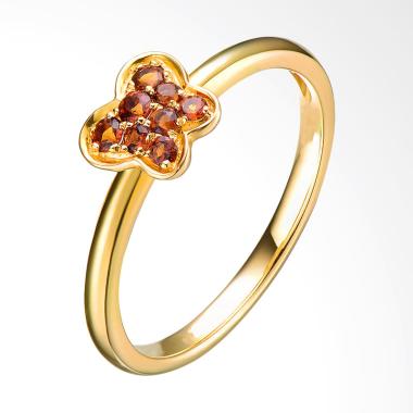 Tiaria 9K Butterfly Citrine Ring Perhiasan Emas Cincin