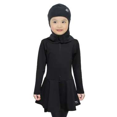 Lasona Silver Kids Burkini Hijab Swimwear Baju Renang Muslim Anak Perempuan TRPM-G1365-E3 XS Black