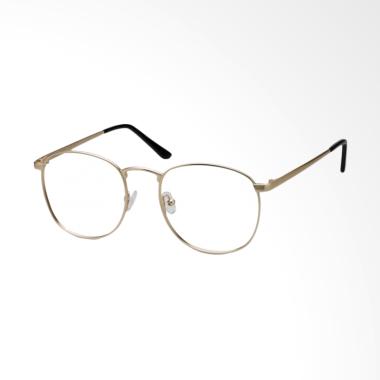 OEM Bulat Korea Lensa Transparent Kacamata - Gold OL127