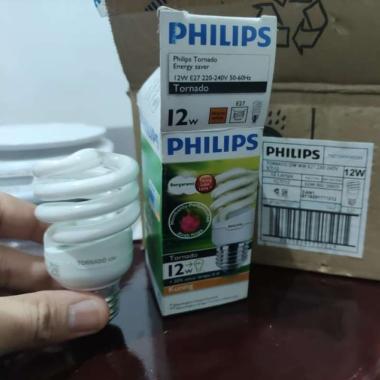 LAMPU SPIRAL TORNADO PHILIPS 12W 12WATT 12 W 12 WATT KUNING WW BOHLAM