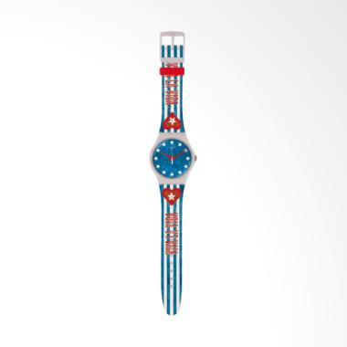 Swatch SUOT101 Anavah Bahan Tali Silikon Jam Tangan Unisex - Multicolor Blue