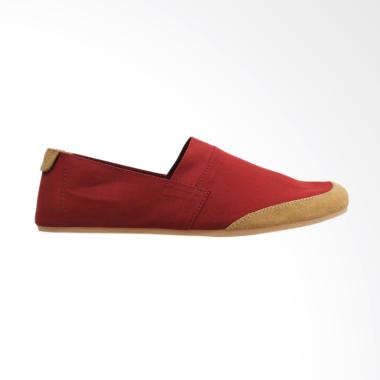 Minarno Canvas Slip-On Sepatu Pria - Maroon NB05