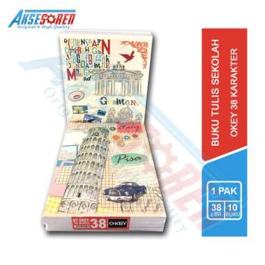 Buku Tulis Sekolah Okey [38 Lembar/10 Buku/1 Pack] / Buku Tulis 1 Pak Murah / Buku Kuliah/ Buki Tuli