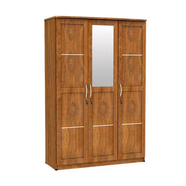 Ivaro 8330 Lemari Pakaian - Coklat (Knock Down)