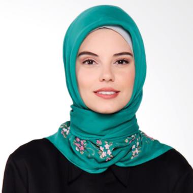 Beyola Paris Rajut Bunga Hijab Segiempat - Green