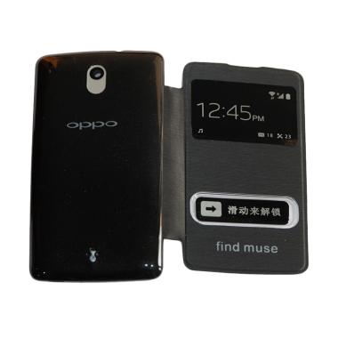 Winner Flip Cover Casing for Oppo R821 Muse - Black