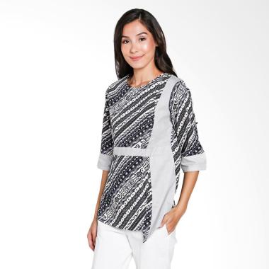 Batik Adikusuma 372137067 Udan Liris Blouse Batik Wanita - Abu-abu