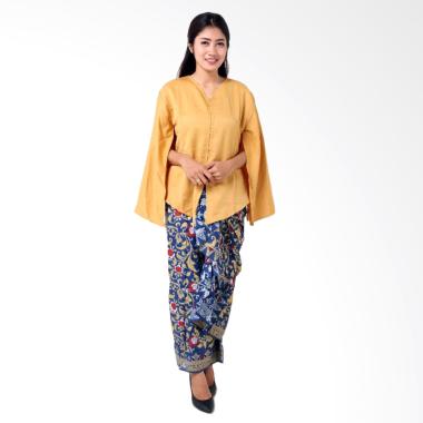 Batik Distro BA8773 Kaftan Setelan Pakaian Batik Wanita - Kuning