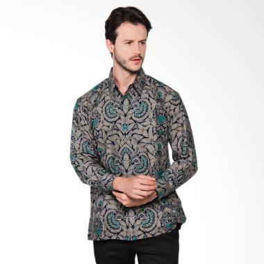 AWANA Modern Slim Fit Bayanaka Kemeja Batik Pria - Abu