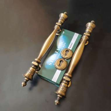 Kunci Pintu Rumah / Handle Pintu Kuningan Lonceng Antik Set Kunci