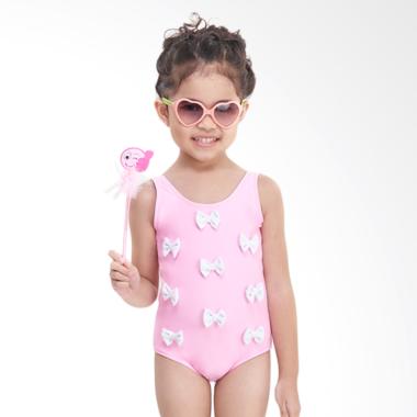 LEE VIERRA Bow Wow Leotard Baju Renang Anak Perempuan - Pink