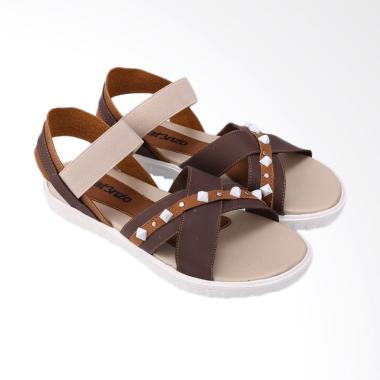 Catenzo SH 005 Sandal Flats Wanita - Brown