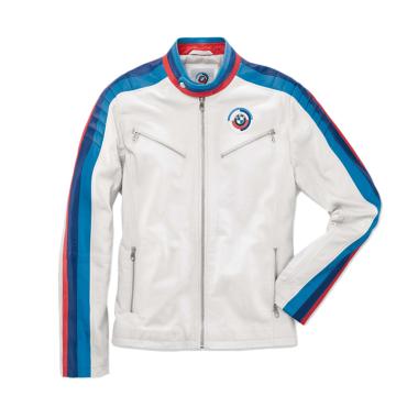BMW Motorsport Men's Heritage Leather Jacket Jaket Kulit BMW