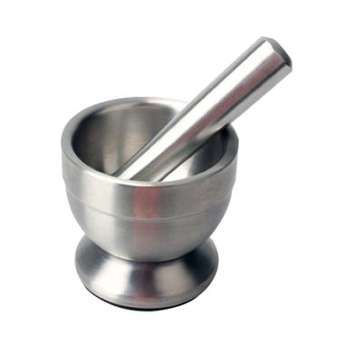 GMP Mini Mortal And Pestle Cobek Alu Stainless Silver