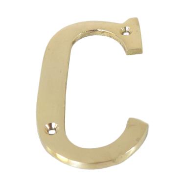 10cm Huruf Kuningan Papan Nama Pintu Meja Kantor / Brass Number - C