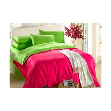 Ellenov Polos Set Sprei dan Bed Cover - Fuchsia Hijau