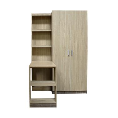 Kirana Lemari Pakaian Work Station 2 Pintu 1 Rak Buku Tinggi