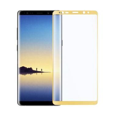 QCF Tempered Glass Warna Full Gold (Depan Saja) Screen Protector Melengkung for Samsung Galaxy