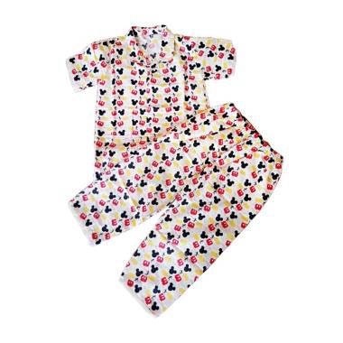 Nayshop Mickey Piyama Unisex Baju Tidur Anak - White Nayshop Mickey Piyama Unisex Baju Tidur Anak - White