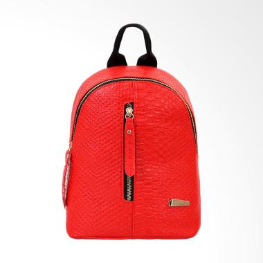 Lansdeal School Bags Leather Women Backpacks - Red