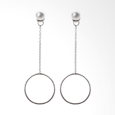 Cocoa Jewelry Shining Circle Anting - Silver