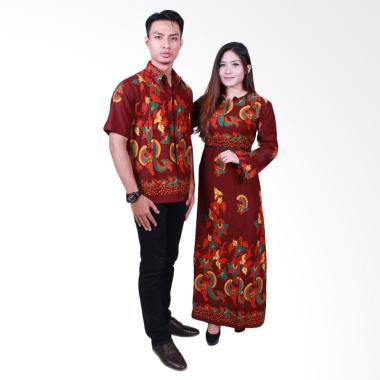 Batik Putri Ayu Solo SRG503 Sarimbit Gamis Baju Batik - Cokelat