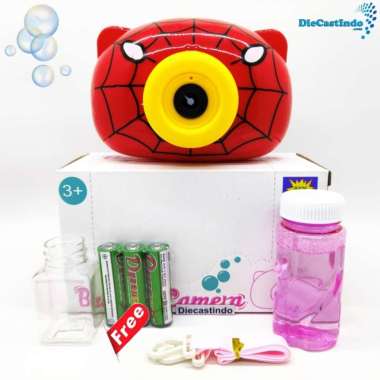 Mainan Anak - Bubble Camera / Kamera Gelembung Elektrik Lampu & Musik - Spiderman