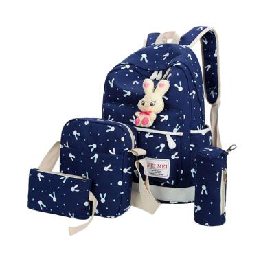 Catenzo Junior 4 in 1 Kelinci Set Tas Sekolah Anak - Navy