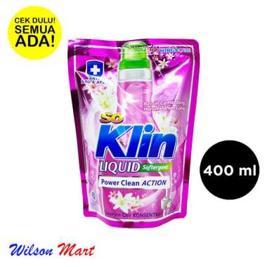 SO KLIN LIQUID 400 ML REFILL SOFTENER PINK DETERJEN DETERGENT CAIR -